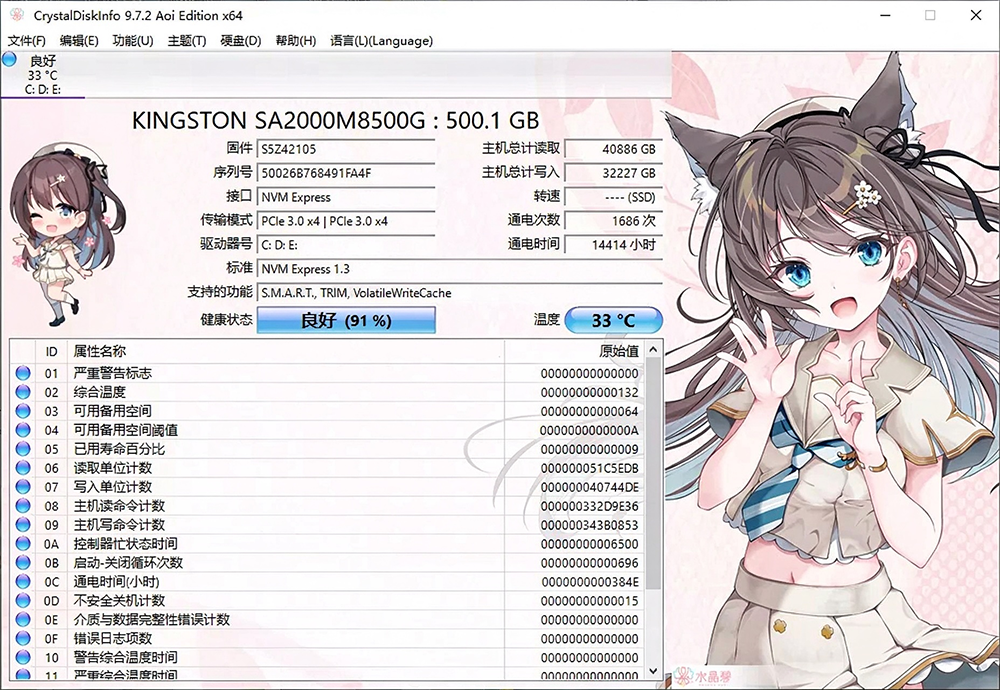 CrystalDiskInfo v9.9.3 开源硬盘检测工具 单文件版